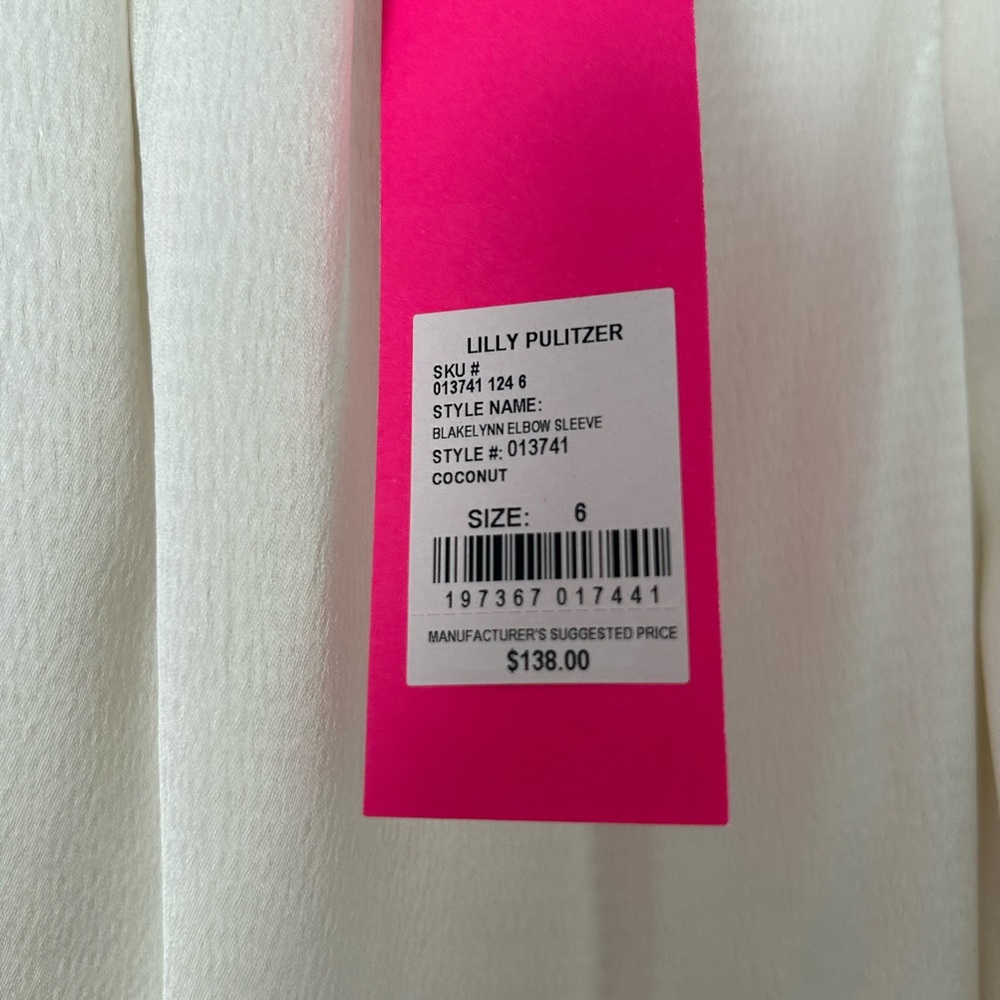 NWT Lilly Pulitzer blakelynn puff elbow sleeve top - Picture 4 of 6
